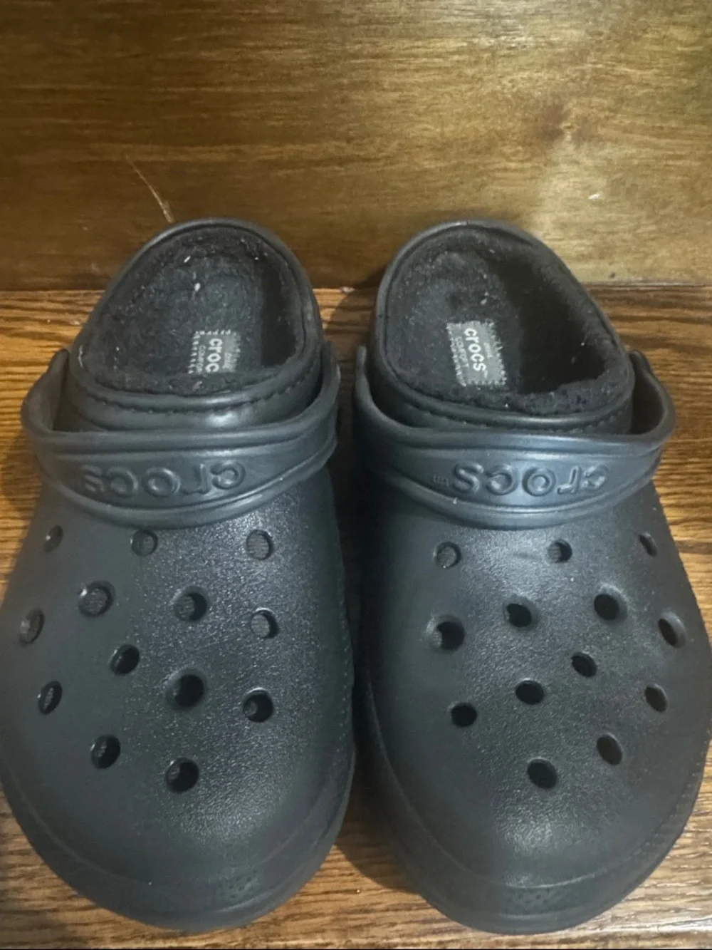 CROCS Kids Classic Clog with Fleece Lining - Black -J3